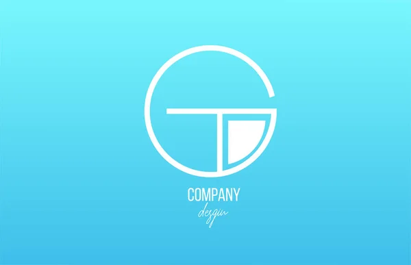 Modrá Bílá Abeceda Písmeno Logo Ikona Designem Čáry Pro Podnikání — Stockový vektor
