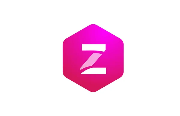 粉红白色多边形Z字母标识图标与现代设计的企业和公司 适用于时尚的标志类型 — 图库矢量图片