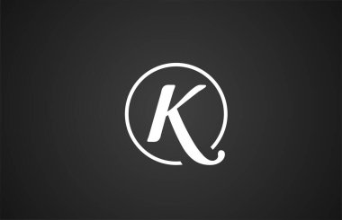 Şirket işleri için daire tasarımlı basit bir siyah beyaz harf logosu alfabesi. Akılda kalıcı logotype uygun