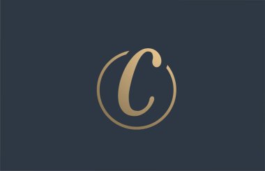 İşletme şirketi için altın sarısı alfabe harfi C logosu tasarımı. Akılda kalıcı logotype uygun