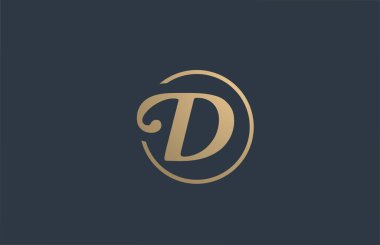 İşletme şirketi için altın sarısı alfabe harfi D logosu tasarımı. Akılda kalıcı logotype uygun