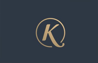 İş dünyası için altın sarısı alfabe harfi K logo ikonu tasarımı. Akılda kalıcı logotype uygun
