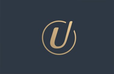 İş dünyası için altın sarısı alfabe harfi U logo ikonu tasarımı. Akılda kalıcı logotype uygun