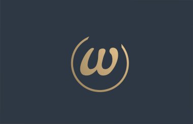 Altın sarısı alfabe harfi W logo ikonu tasarımı. Akılda kalıcı logotype uygun