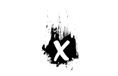 X harfi grunge alfabe harfi logosu fırça darbesi ikonu tasarımı şirket ve şirketler için. Vintage logotype için uygun