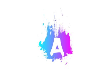 Şirket ve iş için fırça darbesi tasarımlı pembe bir harf grunge logosu. Akılda kalıcı logotype uygun