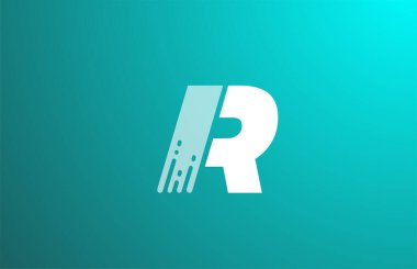 Şirket ve işletme için yeşil şeffaf alfabe harfi R tasarım simgesi. Akılda kalıcı logot şablonu için uygun