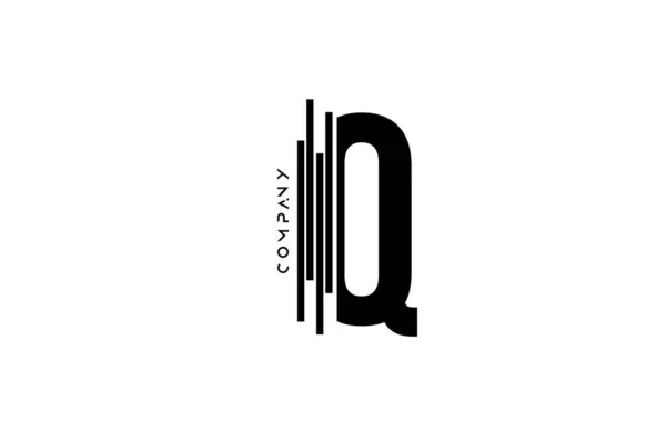会社のビジネスのためのラインアイコンとアルファベットQ黒の白文字のロゴのデザイン キャッチーなロゴに適しています — ストックベクタ