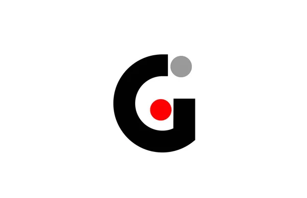 Gドット文字のロゴは 会社やビジネスのための赤灰色の白でアルファベットのアイコンのデザイン キャッチーなロゴタイプに適した — ストックベクタ