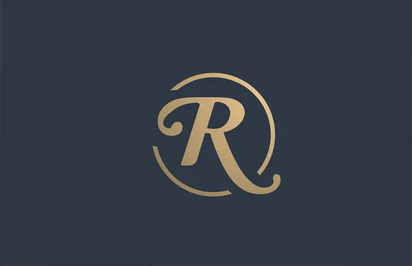 金黄色字母R标志图标为商业公司设计 适用于醒目的标识类型 — 图库矢量图片