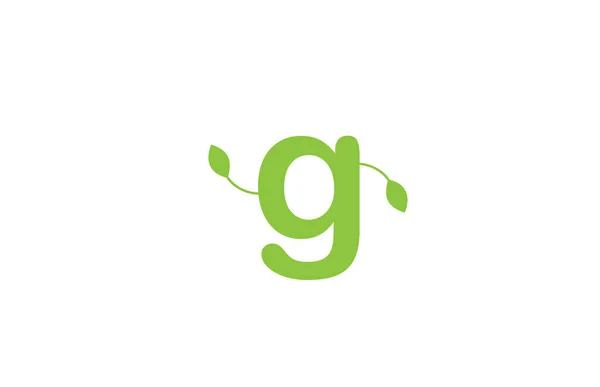 Groene Blad Bladeren Letter Alfabet Logo Ontwerp Pictogram Voor Bedrijf — Stockvector