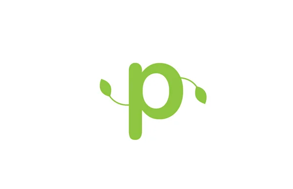 Зеленые Листья Буква Алфавит Логотип Иконка Компании Бизнеса Подходит Броского — стоковый вектор