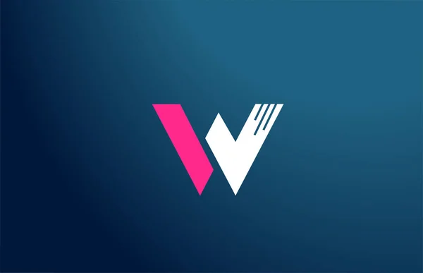 Blue White Pink Alphabet Logo Letter Design Icon Company Business — Stock Vector