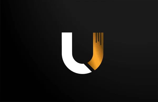 Aur Galben Auriu Alb Logo Literă Alfabet Pictogramă Design Pentru — Vector de stoc