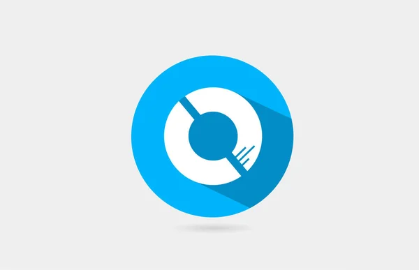 Lettre Alphabet Logo Ombre Longue Bleu Blanc Icône Design Pour — Image vectorielle