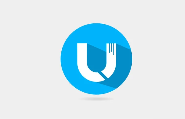 Alfabeto Letra Logotipo Sombra Longa Azul Ícone Branco Design Para — Vetor de Stock