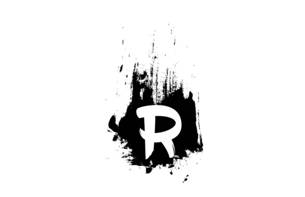 Bokstaven Grunge Alfabetet Bokstav Logotyp Med Pensel Stroke Ikon Design — Stock vektor