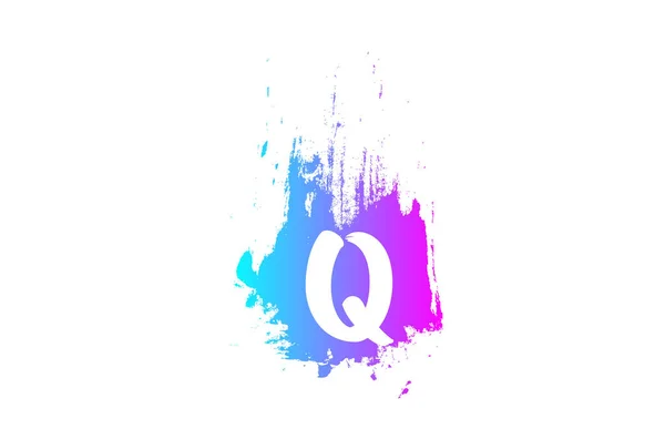 Roze Letter Alfabet Grunge Logo Icoon Met Penseelstreek Ontwerp Voor — Stockvector