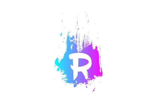 Rosa Letra Alfabeto Grunge Logo Icono Con Diseño Pincelada Para — Vector de stock