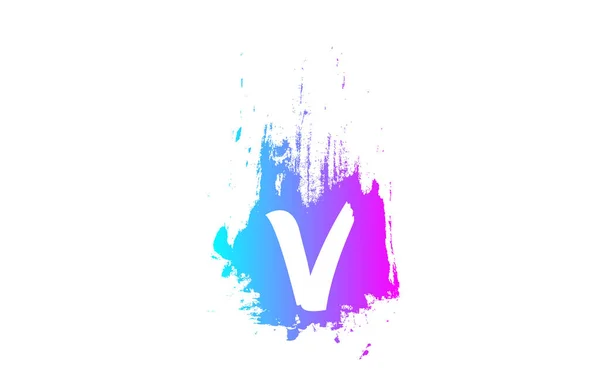 Pink Letter Alphabet Grunge Logo Icon Brush Stroke Design Company — Stock Vector