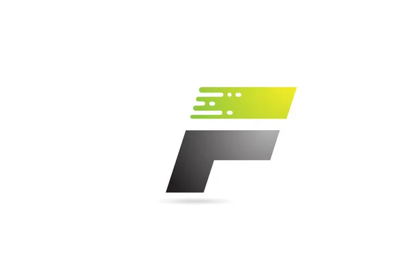 Grå Svart Grön Bokstav Logotyp Alfabet Design Ikon För Företag — Stock vektor