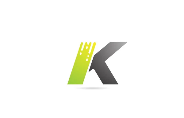 Grijs Zwarte Groene Letter Logo Alfabet Design Icoon Voor Bedrijf — Stockvector