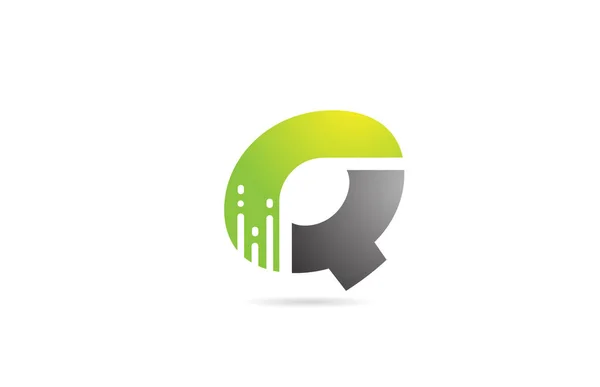 Gris Negro Verde Letra Logotipo Alfabeto Icono Diseño Para Empresas — Archivo Imágenes Vectoriales