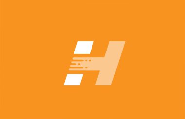 Şirket ve işletme için turuncu beyaz alfabe H harfi logo tasarımı simgesi. Akılda kalıcı logot şablonu için uygun