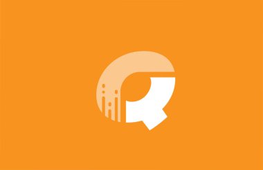 turuncu beyaz alfabe Q harfi logo tasarım simgesi şirket ve iş için. Akılda kalıcı logot şablonu için uygun