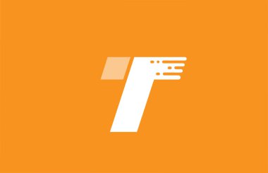turuncu beyaz alfabe T harfi logo tasarım simgesi şirket ve iş için. Akılda kalıcı logot şablonu için uygun