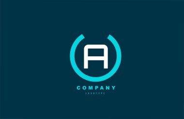 İş ve şirket için beyaz ve mavi harfli basit bir alfabe simgesi tasarımı