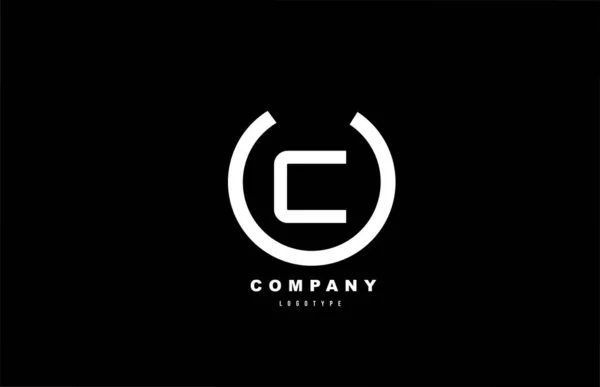 White Black Letter Simple Logo Alphabet Icon Design Business Company — 스톡 벡터