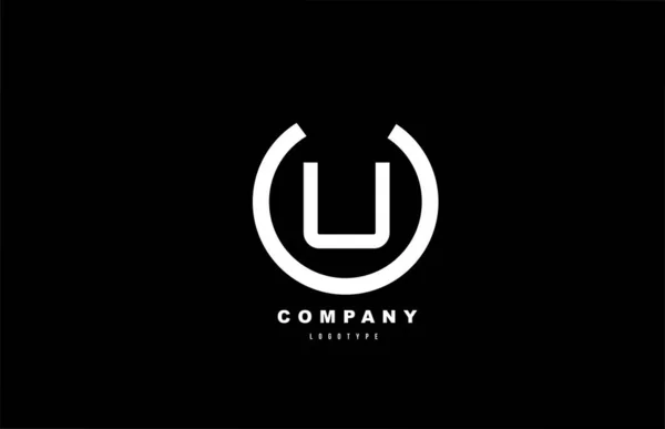 White Black Letter Simple Logo Alphabet Icon Design Business Company — Stock Vector