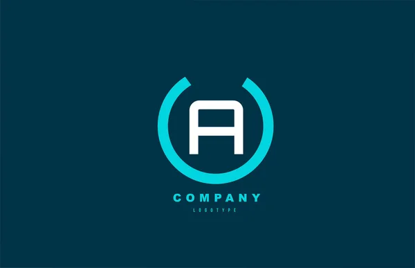 Una Lettera Bianca Blu Semplice Logo Alfabeto Icona Design Imprese — Vettoriale Stock