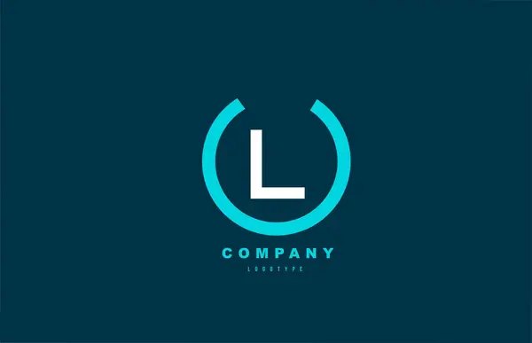 Blanco Azul Letra Simple Logotipo Alfabeto Icono Diseño Para Empresas — Vector de stock