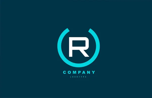 Бело Голубая Буква Простой Логотип Дизайн Значка Бизнеса Компании — стоковый вектор