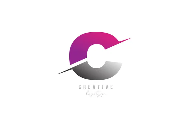 ピンクとグレーCの文字のロゴのアルファベットのアイコンデザイン会社やビジネスのためのデザイン — ストックベクタ
