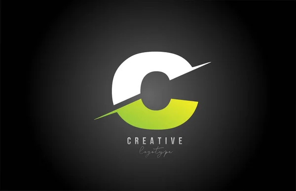 白と緑のCの文字のロゴアルファベットビジネスや企業のためのアイコンデザイン — ストックベクタ