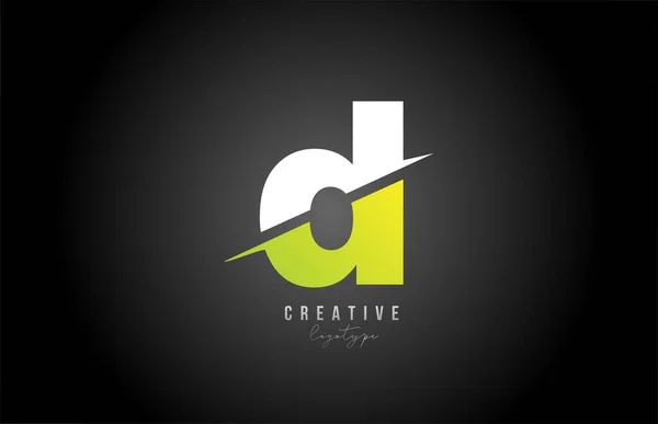 Blanc Vert Lettre Logo Alphabet Icône Design Pour Les Entreprises — Image vectorielle