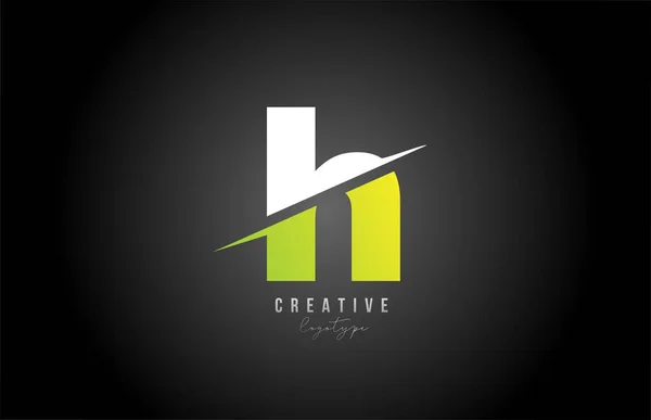 Witte Groene Letter Logo Alfabet Pictogram Ontwerp Voor Bedrijf Bedrijf — Stockvector