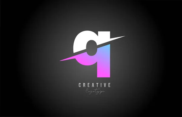 Alfabet Letter Logo Pictogram Ontwerp Roze Wit Zwart Voor Bedrijf — Stockvector