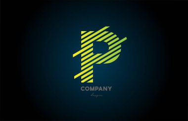 Şirket ve iş dünyası için P alfabesi harfi logo ikonu tasarımı. Yeşil mavi renk