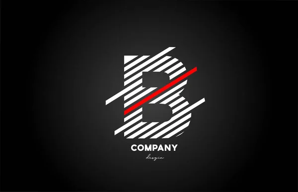 商业和公司的黑白色红B字母表标志设计图标 — 图库矢量图片