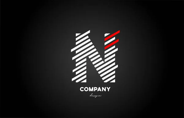 Negro Blanco Rojo Alfabeto Letra Logotipo Icono Diseño Para Empresas — Vector de stock