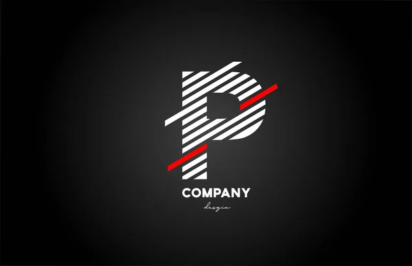Preto Branco Vermelho Alfabeto Letra Logotipo Design Ícone Para Negócios — Vetor de Stock