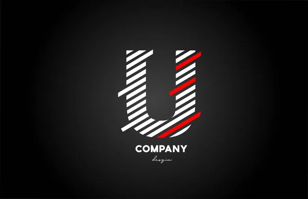 Černá Bílá Červená Abeceda Písmeno Logo Design Ikona Pro Podnikání — Stockový vektor