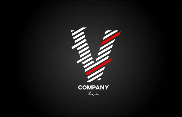 Noir Blanc Rouge Lettre Alphabet Logo Icône Conception Pour Les — Image vectorielle