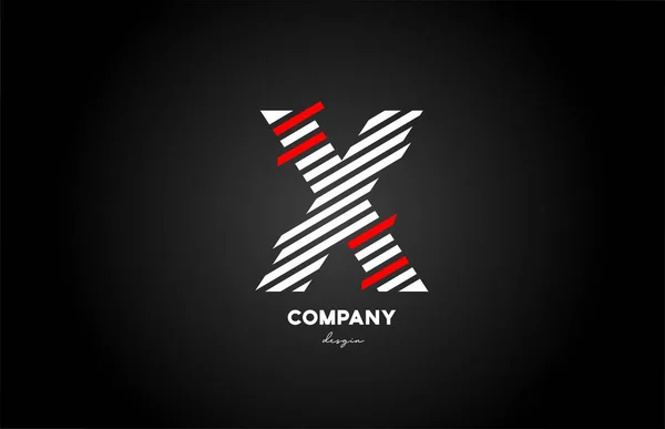 Black White Red Alphabet Letter Logo Design Icon Business Company — Stock Vector