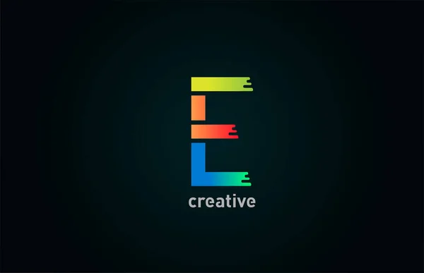 Icono Diseño Logotipo Letra Alfabeto Color Color Naranja Verde Azul — Vector de stock