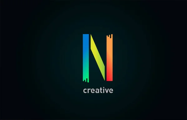 Alfabeto Color Letra Logotipo Icono Diseño Color Naranja Verde Azul — Vector de stock